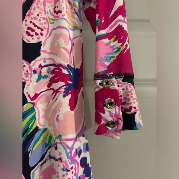 Lilly Pulitzer Small Sophie Tipping Point Navy  Shift Dress - Picture 3 of 4